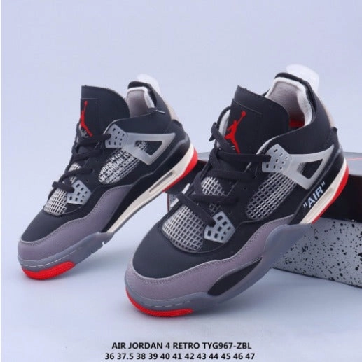 Hexagonal Lug Pattern Pressure Relief Air Jordan 4 Retro x Off White Black-Red TYG967-ZBL