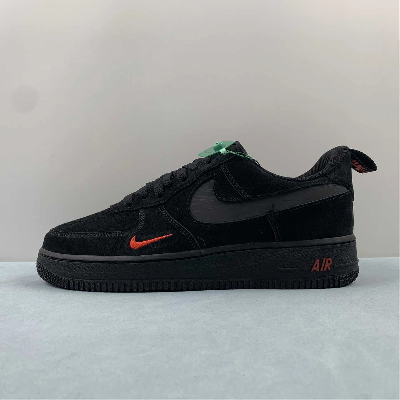 Flexible Motion Easy Run Air Force 1 Low Multi-Swoosh Black Orange DZ4514-001