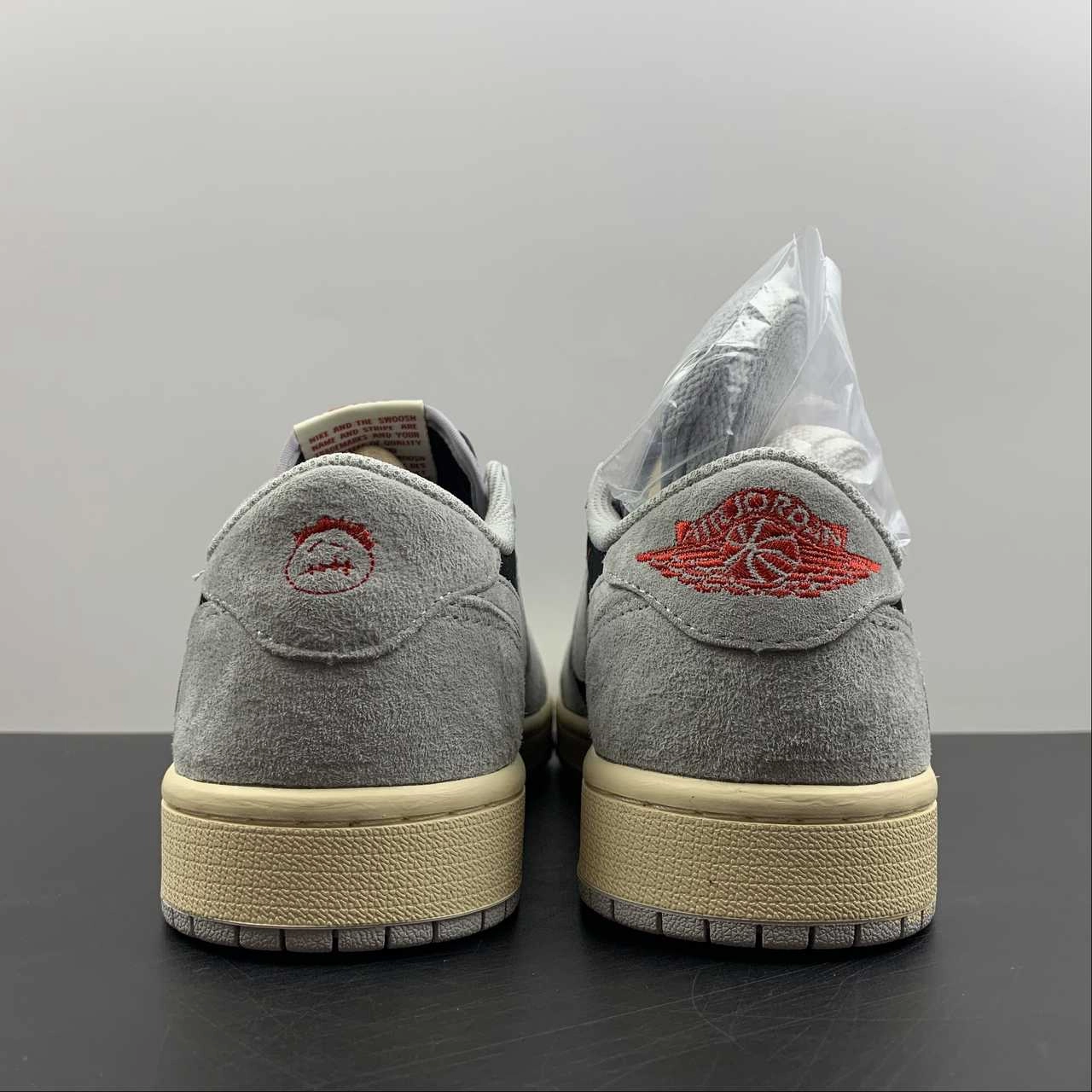 Air Jordan 1 Retro Low OG SP ??Travis Scott?? Black Sail-Phantom DM7866-001 Fashion Style Heel Stability