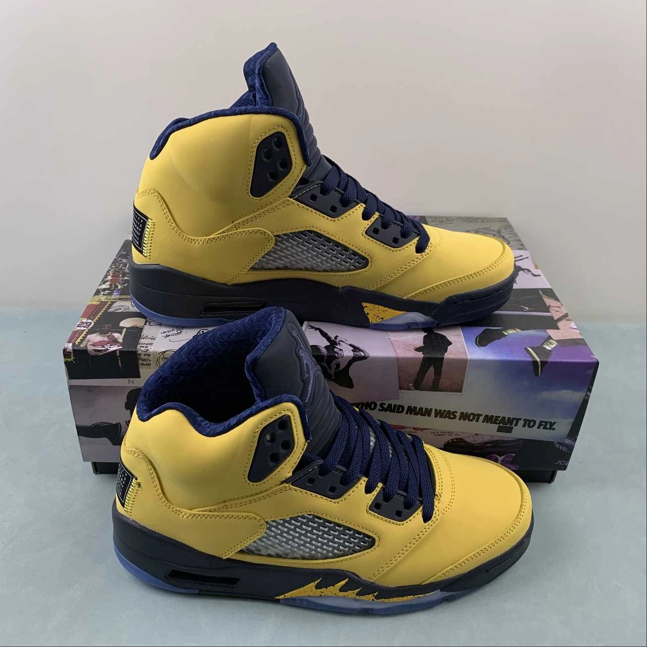 Air Jordan 5 Retro SE Amarillo College CQ9541-704 Ergonomic Arch Support Silicone Grip Tabs