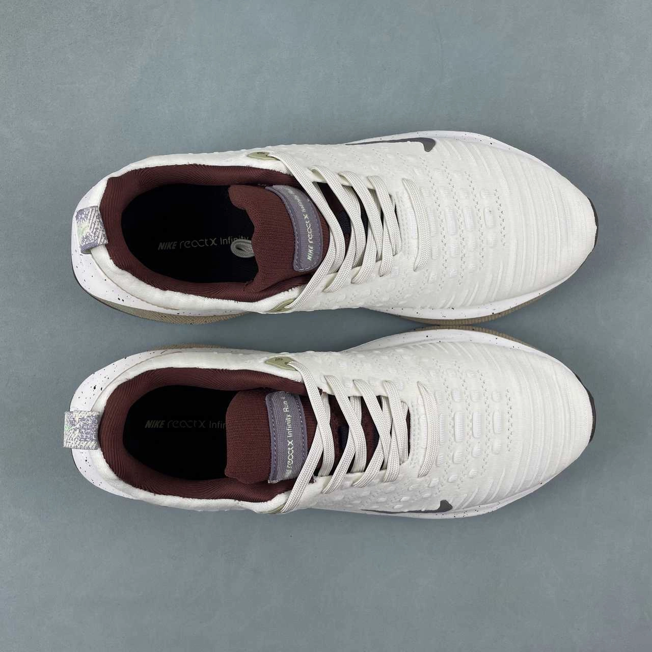 interval lacrosse shoes Nike ReactX Infinity Run 4 Sail Gray Red Tan HF5710-101