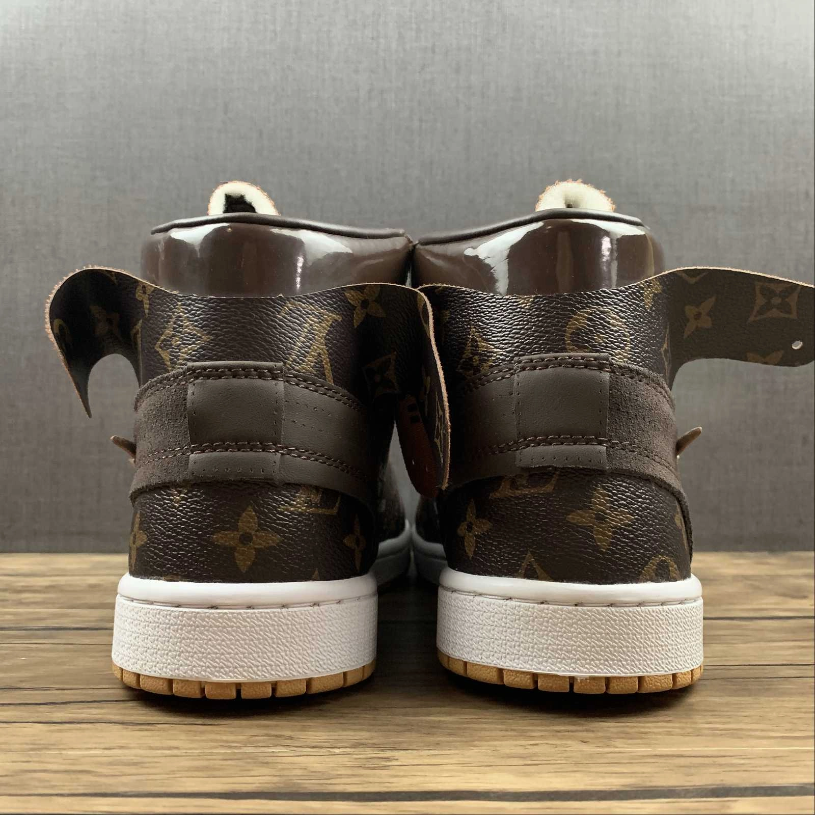 Compression Molded Cushioning Air Jordan 1 High OG SE NRG OW Louis Vuitton Coffee Bronw AQ0858-158