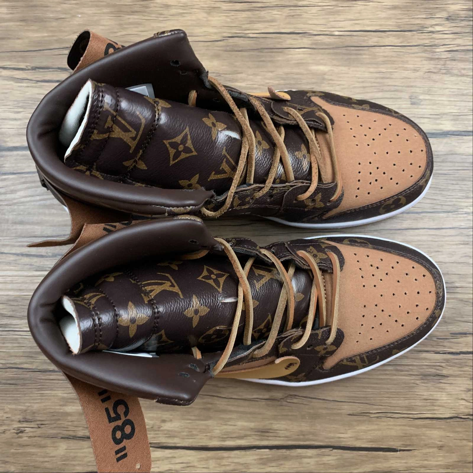Off-Road Ready PaddedCollar Air Jordan 1 High OG SE NRG OW Louis Vuitton Coffee Bronw AQ0858-158