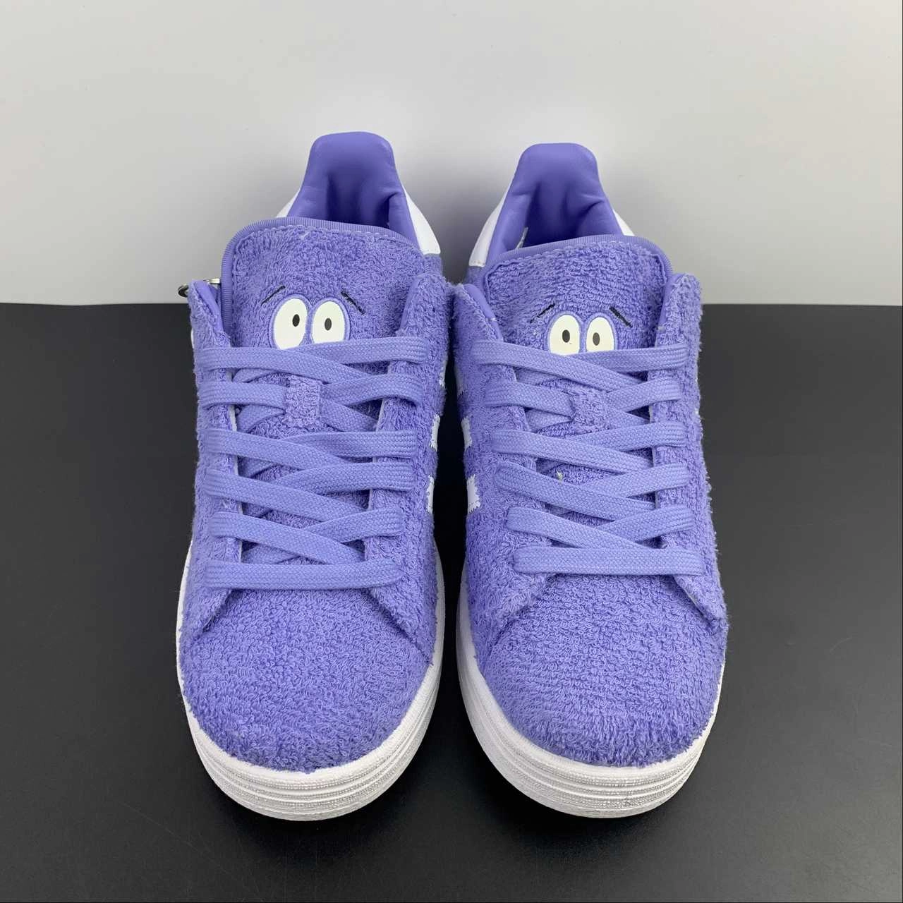 Adidas Campus 80s South Park Towelie Chalk Purple White GZ9177 Plain Hike Textured Pattern
