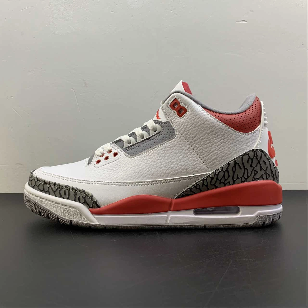 Air Jordan 3 Retro OG Fire Red White Cement Grey DN3707-160 Light frame No Pressure Fit