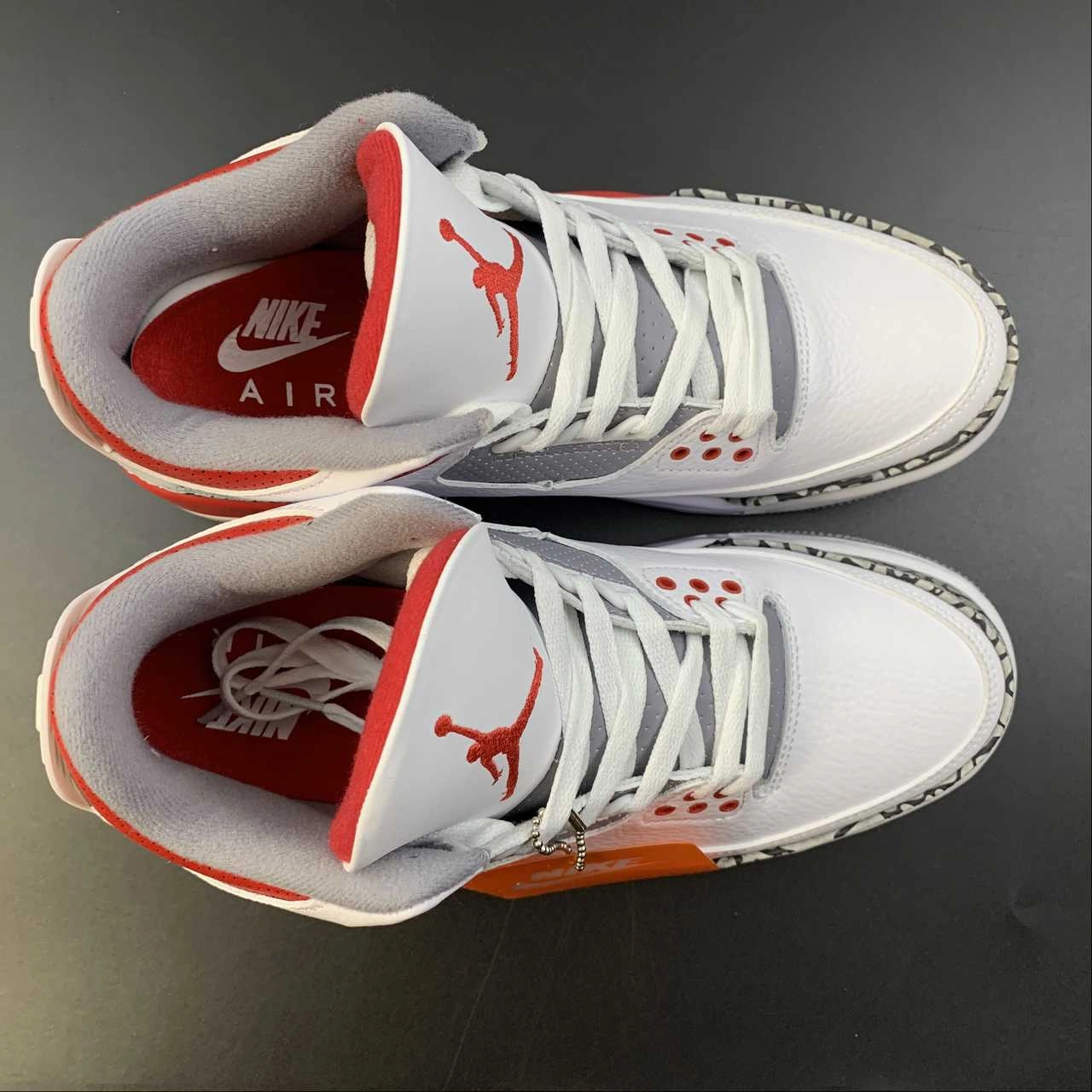 Air Jordan 3 Retro OG Fire Red White Cement Grey DN3707-160 Cushioned Feel