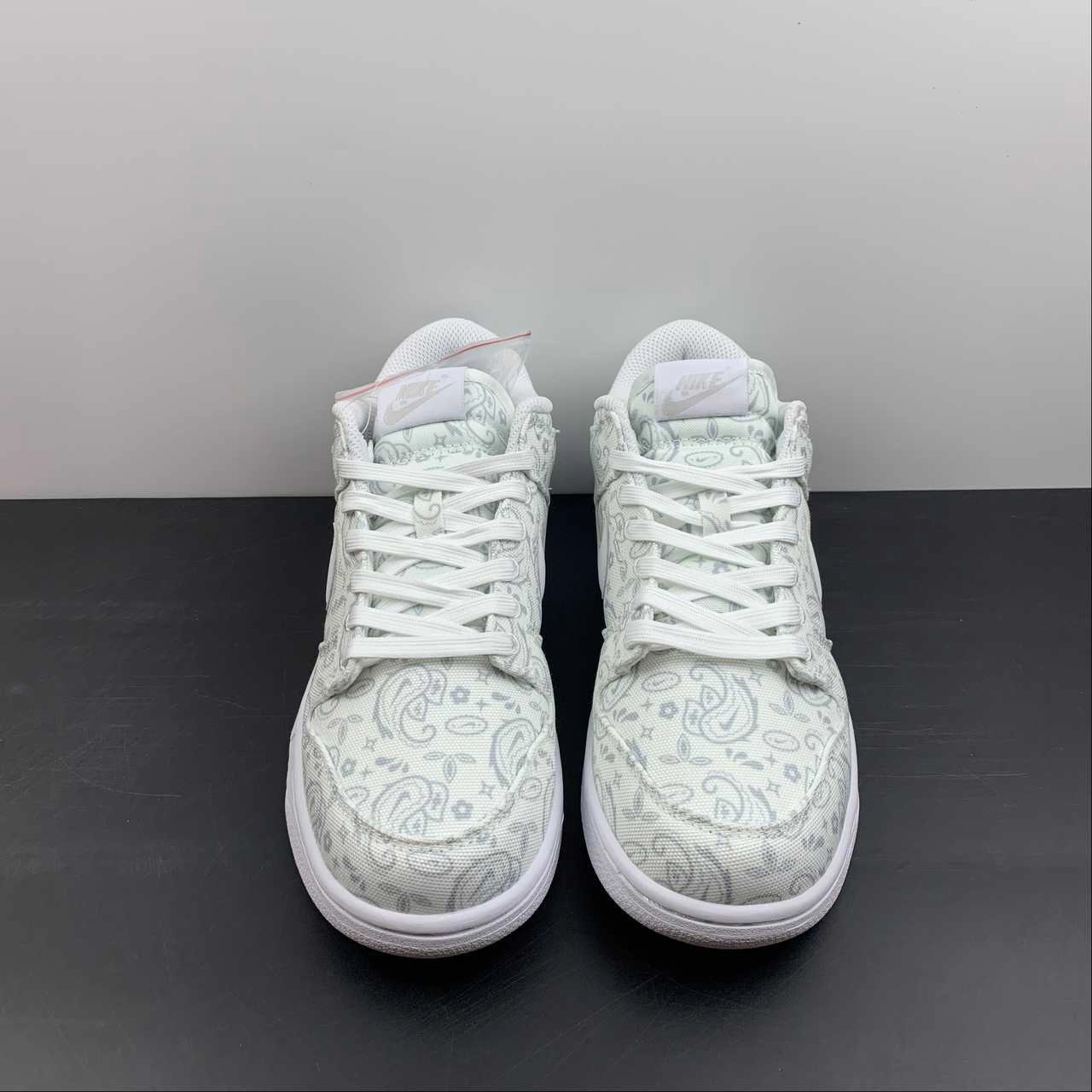Square Toe Designer comfort SB Dunk Low White Paisley Grey Fog DJ9955-100