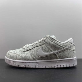 SB Dunk Low White Paisley Grey Fog DJ9955-100 Outdoor Active