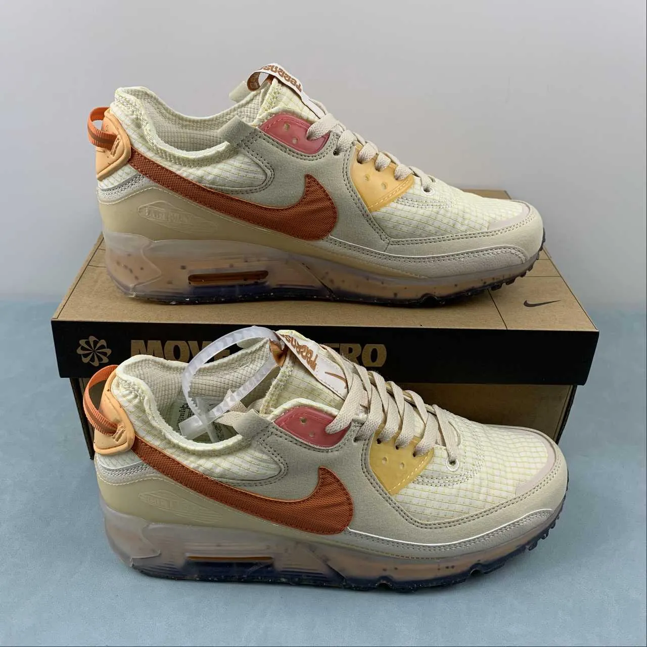 Air Max 90 Terrascape Fuel Orange Pearl White Hot Curry DH2973-200 Comfort Breathability