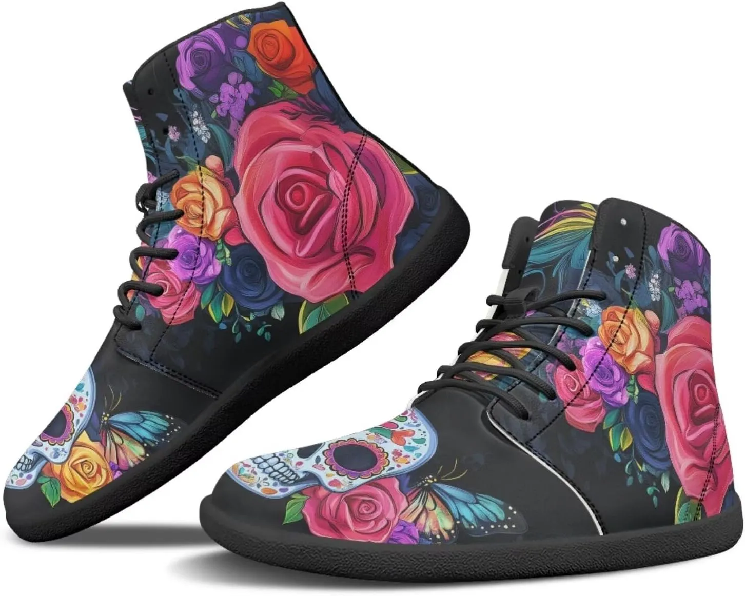 JoyLamoria Men's Lace Up High Top Basketball Shoes Walking Driving Sneakers Breathable Outdoor Sneakers,Sunflower Brown Aztec