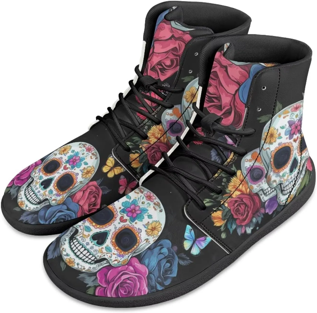 JoyLamoria Men's Lace Up High Top Basketball Shoes Walking Driving Sneakers Breathable Outdoor Sneakers,Sunflower Brown Aztec