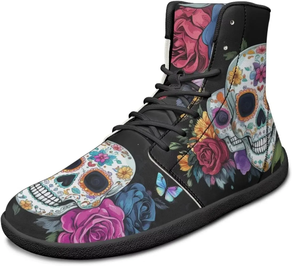 JoyLamoria Men's Lace Up High Top Basketball Shoes Walking Driving Sneakers Breathable Outdoor Sneakers,Sunflower Brown Aztec