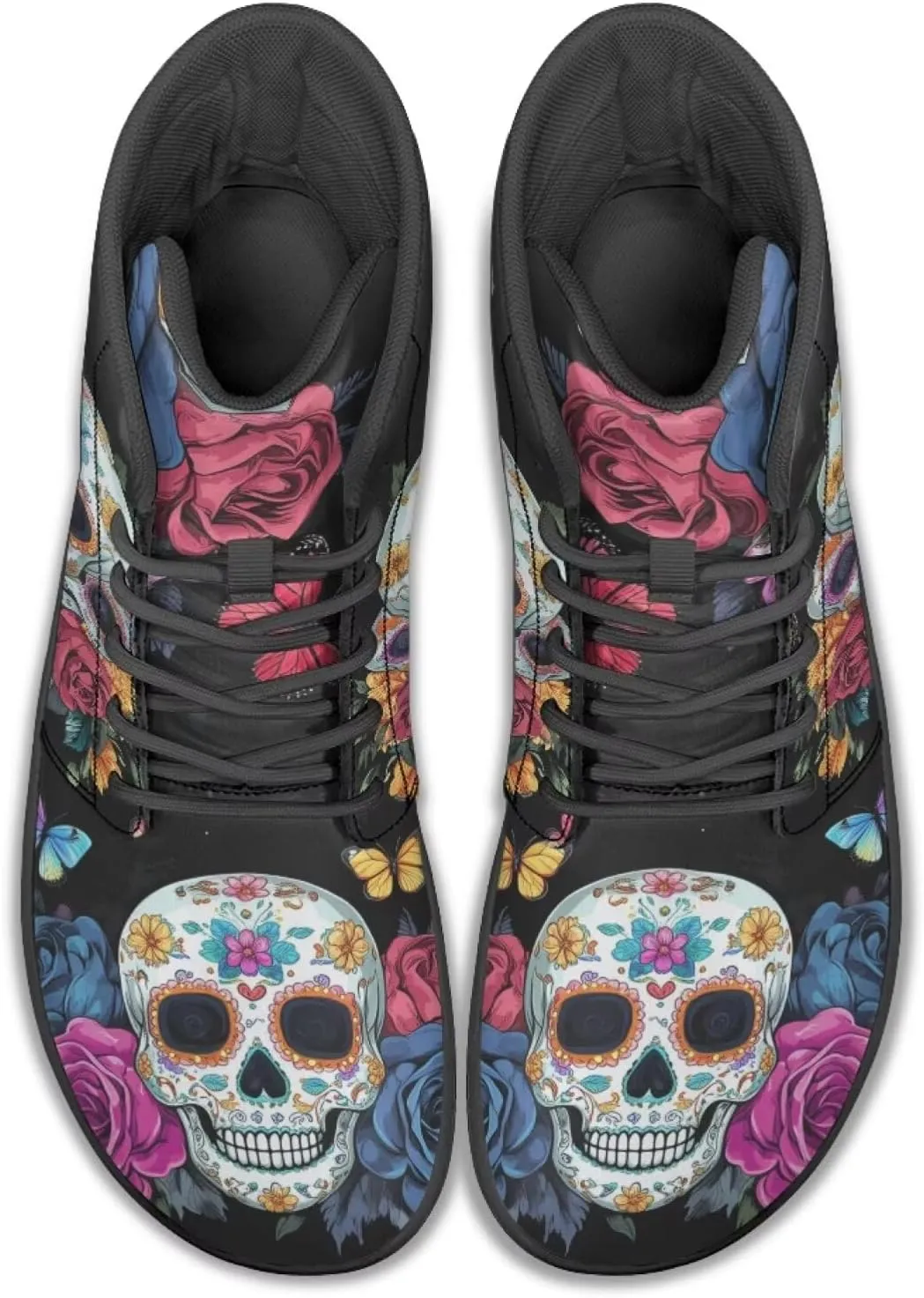 JoyLamoria Men's Lace Up High Top Basketball Shoes Walking Driving Sneakers Breathable Outdoor Sneakers,Sunflower Brown Aztec
