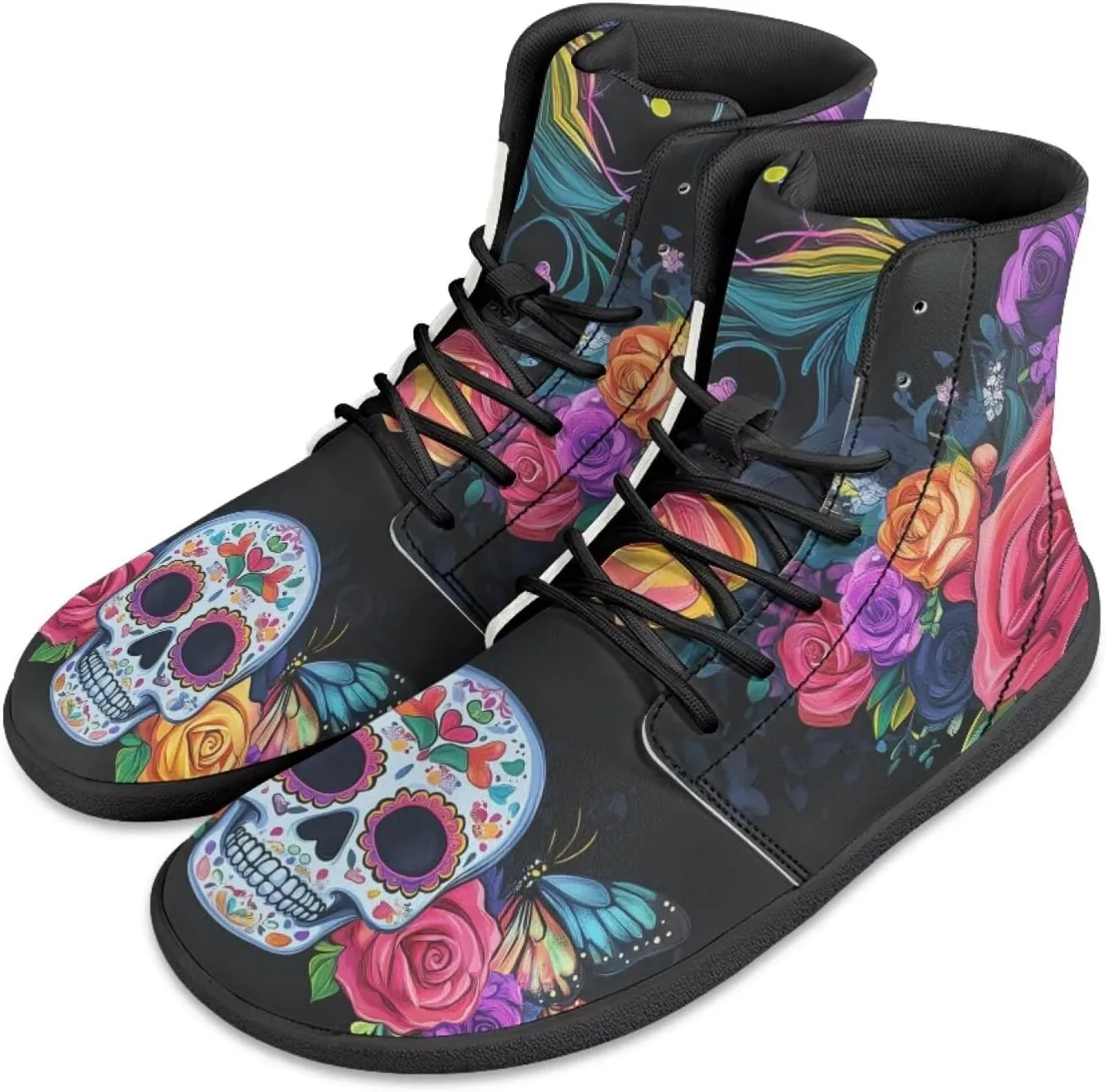 JoyLamoria Men's Lace Up High Top Basketball Shoes Walking Driving Sneakers Breathable Outdoor Sneakers,Sunflower Brown Aztec