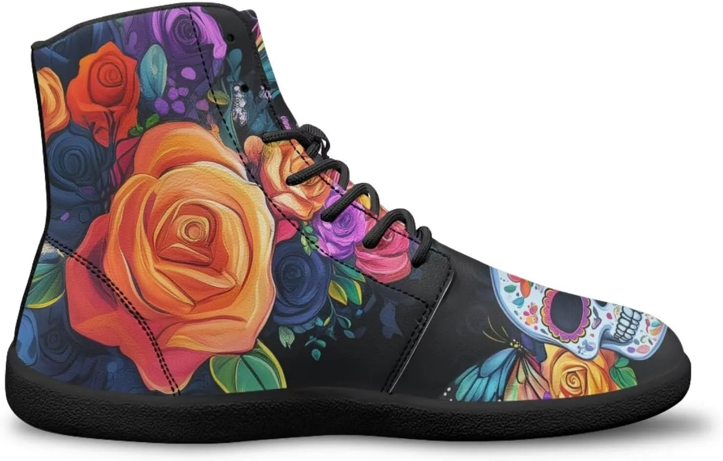 JoyLamoria Men's Lace Up High Top Basketball Shoes Walking Driving Sneakers Breathable Outdoor Sneakers,Sunflower Brown Aztec