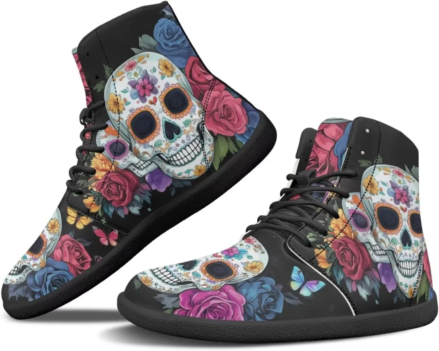 JoyLamoria Men's Lace Up High Top Basketball Shoes Walking Driving Sneakers Breathable Outdoor Sneakers,Sunflower Brown Aztec