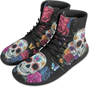 JoyLamoria Men's Lace Up High Top Basketball Shoes Walking Driving Sneakers Breathable Outdoor Sneakers,Sunflower Brown Aztec