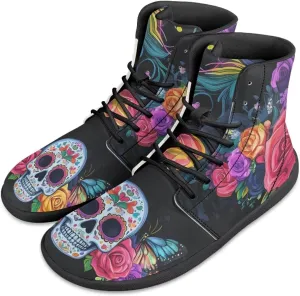 JoyLamoria Men's Lace Up High Top Basketball Shoes Walking Driving Sneakers Breathable Outdoor Sneakers,Sunflower Brown Aztec