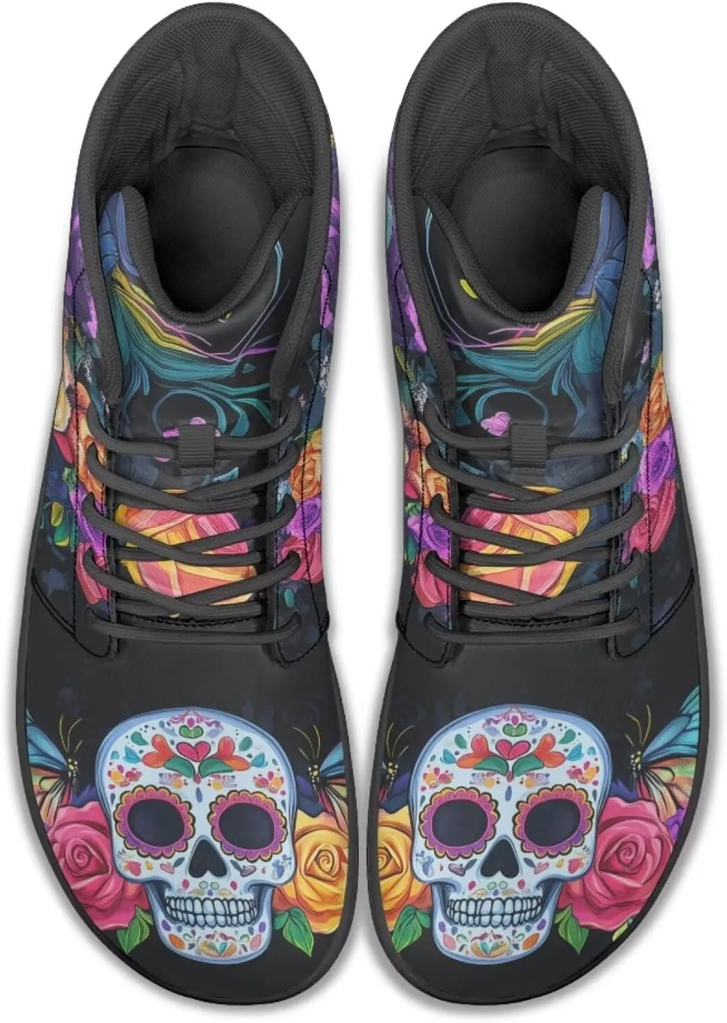 JoyLamoria Men's Lace Up High Top Basketball Shoes Walking Driving Sneakers Breathable Outdoor Sneakers,Sunflower Brown Aztec