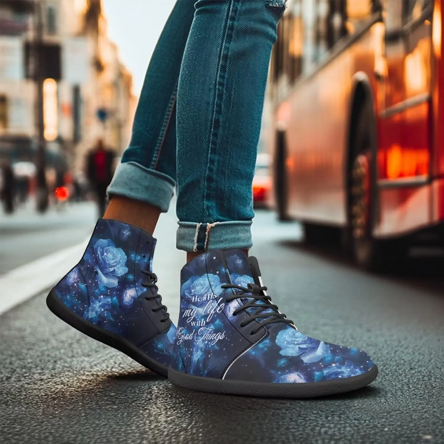 JoyLamoria Men's Lace Up High Top Basketball Shoes Walking Driving Sneakers Breathable Outdoor Sneakers,Sunflower Brown Aztec