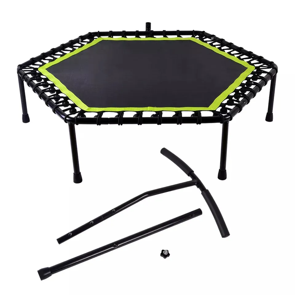 Jumping Fitness Trampoline Aerobic Rebounder Sport with Handle - Black / Pink