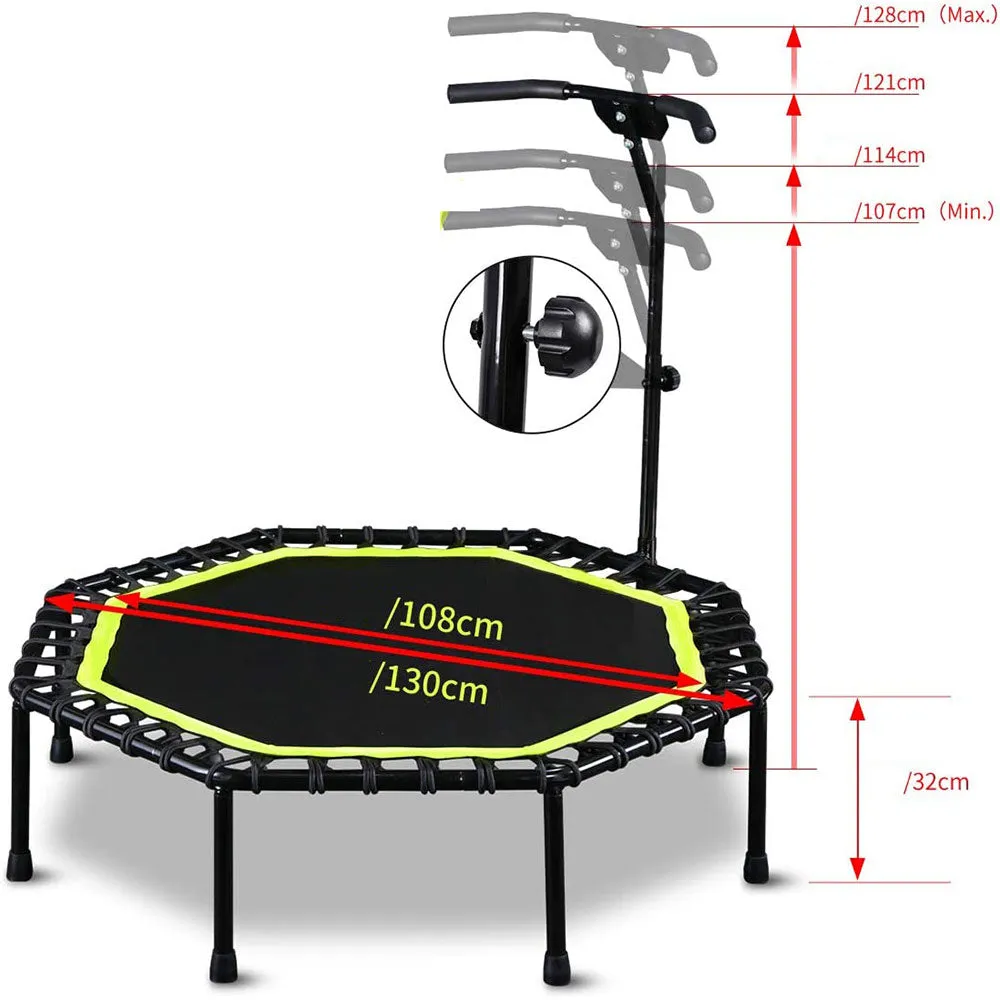 Jumping Fitness Trampoline Aerobic Rebounder Sport with Handle - Black / Pink