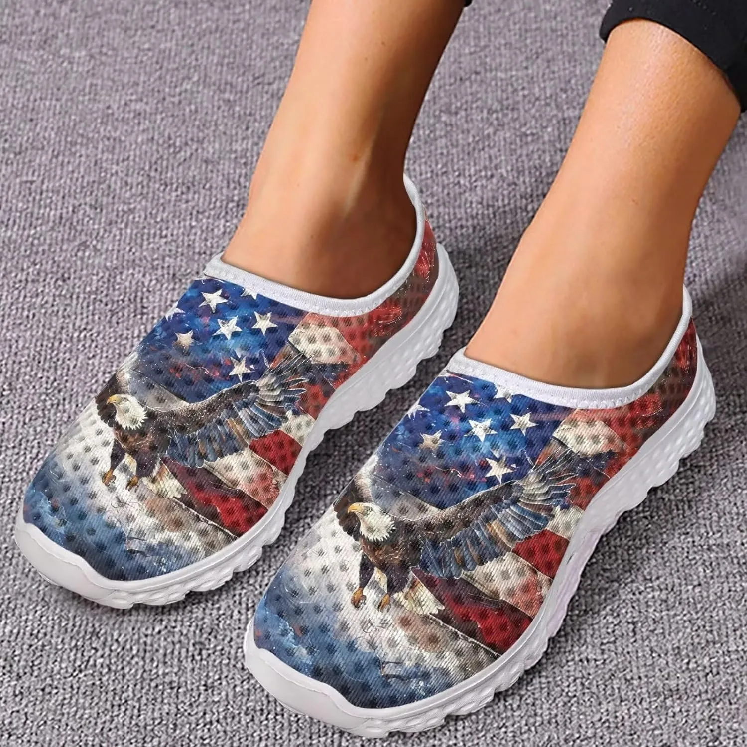 KEIAHUAN Running Shoes Womens Lightweight Athletic Running Shoes Breathable Casual Mesh Flats Sneakers