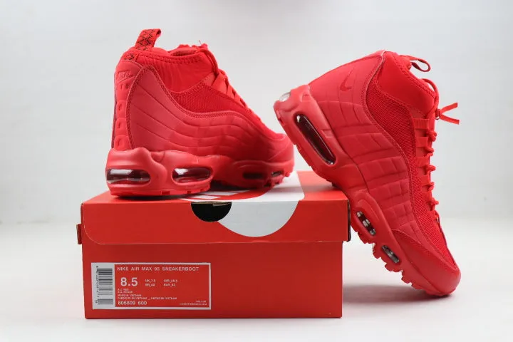 Air Max 95 Sneakerboot Full Red 806809-600 solid - color running shoes Comfort Tech