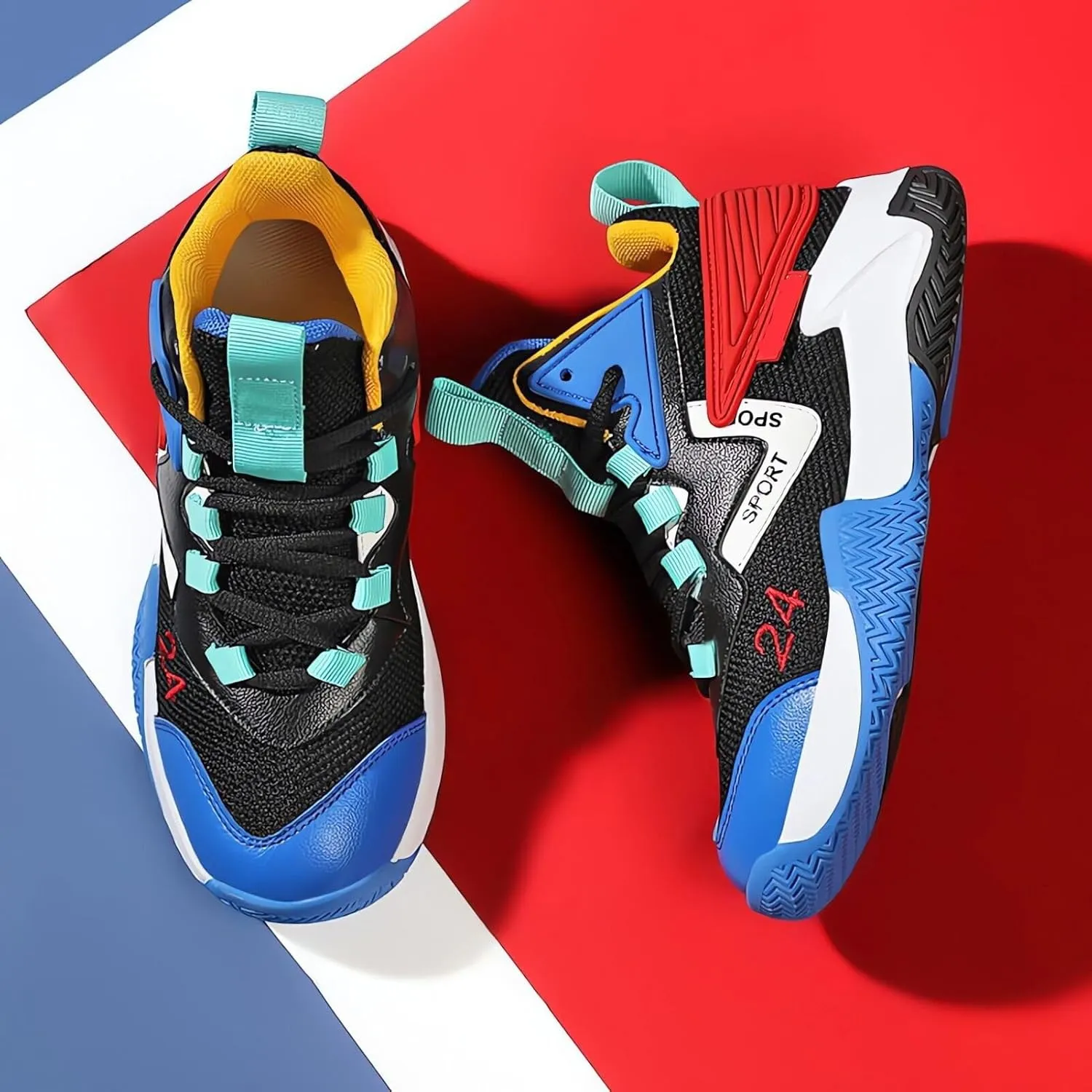 Kids Boys Basketball Shoes Lightweight Casual Sneakers Athletic Tennis Running Walking Shoe