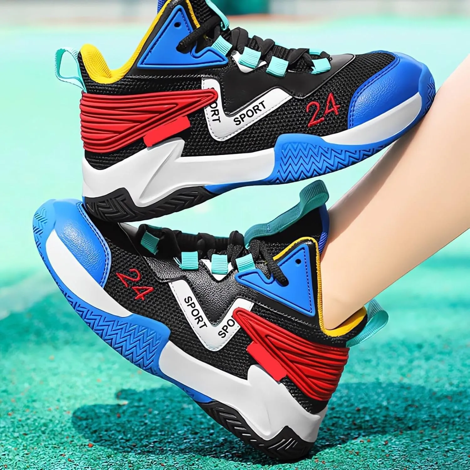 Kids Boys Basketball Shoes Lightweight Casual Sneakers Athletic Tennis Running Walking Shoe