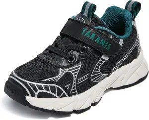 Kids Toddler Shoes Boys Girls Athletic Running Shoes Tennis Walking Shoes Balck-Sliver24