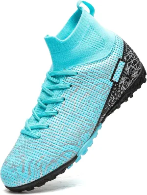 Kids Turf Soccer Shoes Boys Girls Youth Indoor Outdoor Soccer Cleats Football Shoes (Toddler/Little Kid/Big Kid) Green