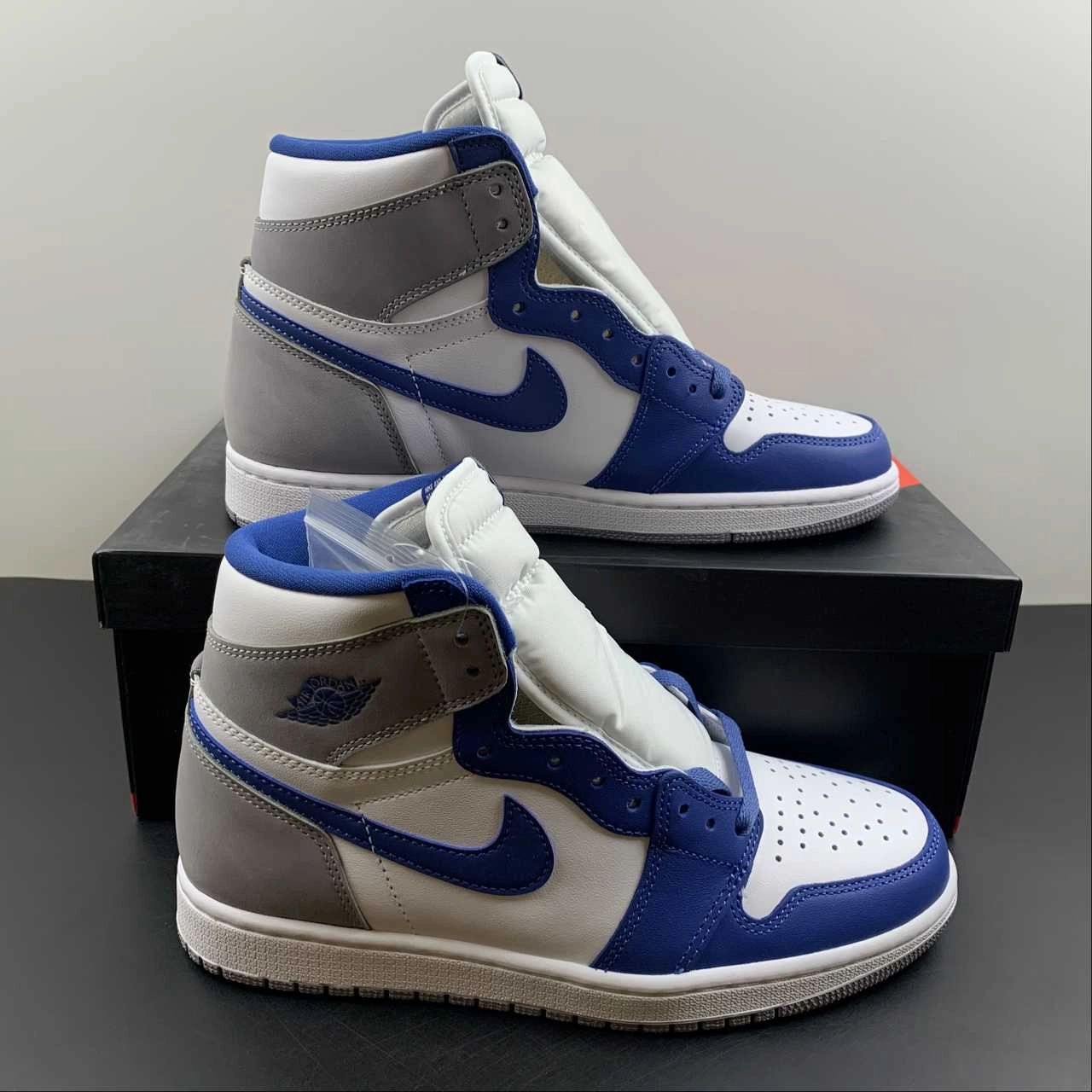 Walk Free Flexible Groove Outsoles Air Jordan 1 Retro High OG Sail Military Blue-Black (2022)