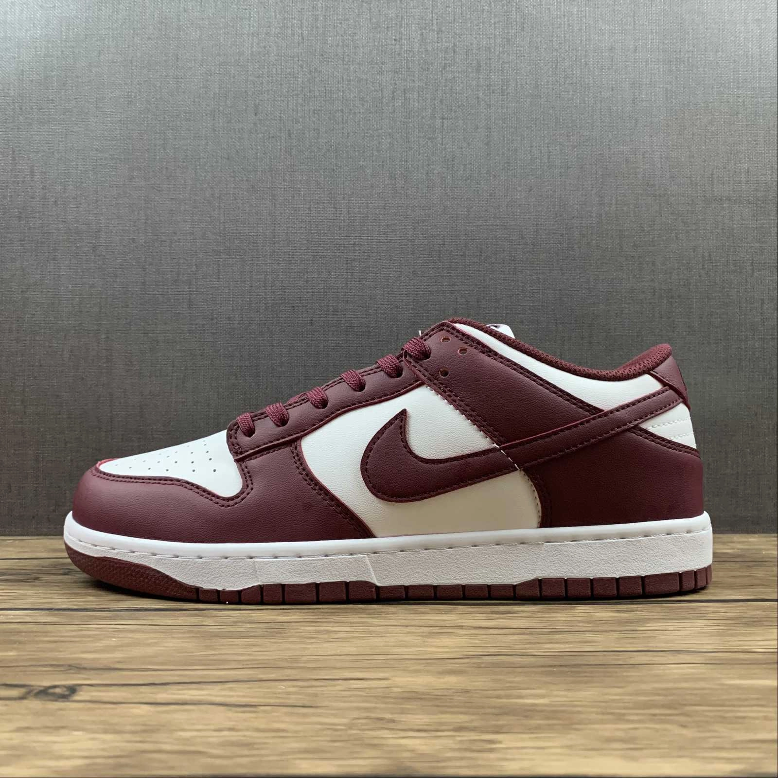 SB Dunk Low Bordeaux Team Red White DD1503-108 Comfort Straps
