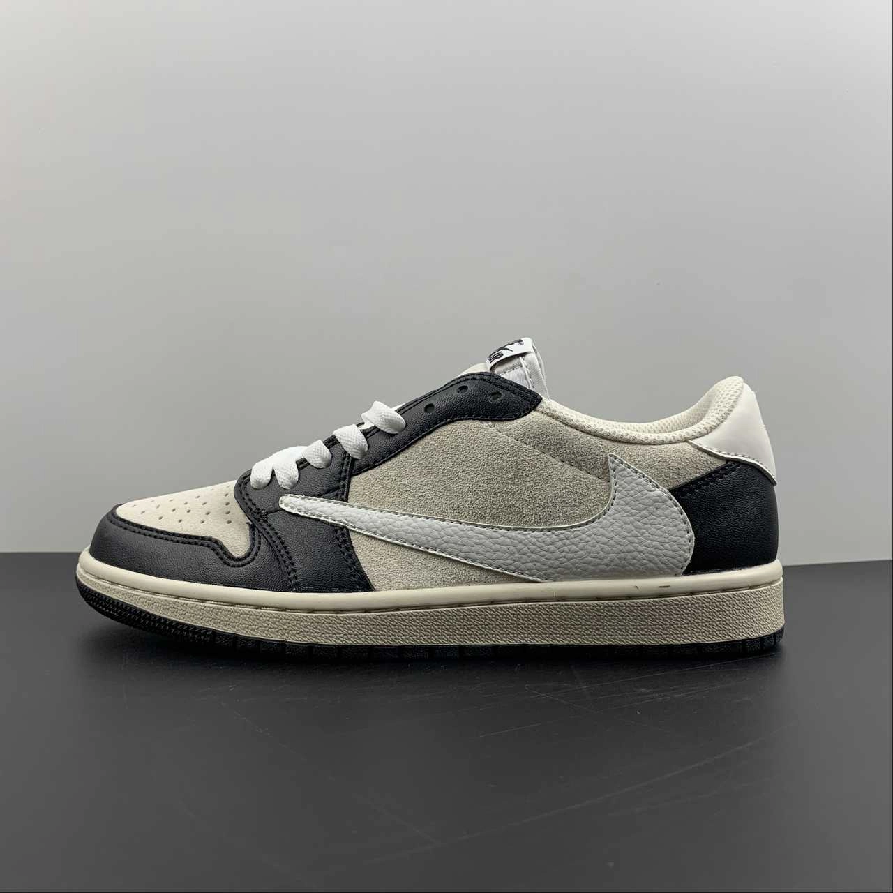 day use Air Jordan 1 Retro Low OG SP ??Travis Scott?? Gray Black Barb DM7866-831
