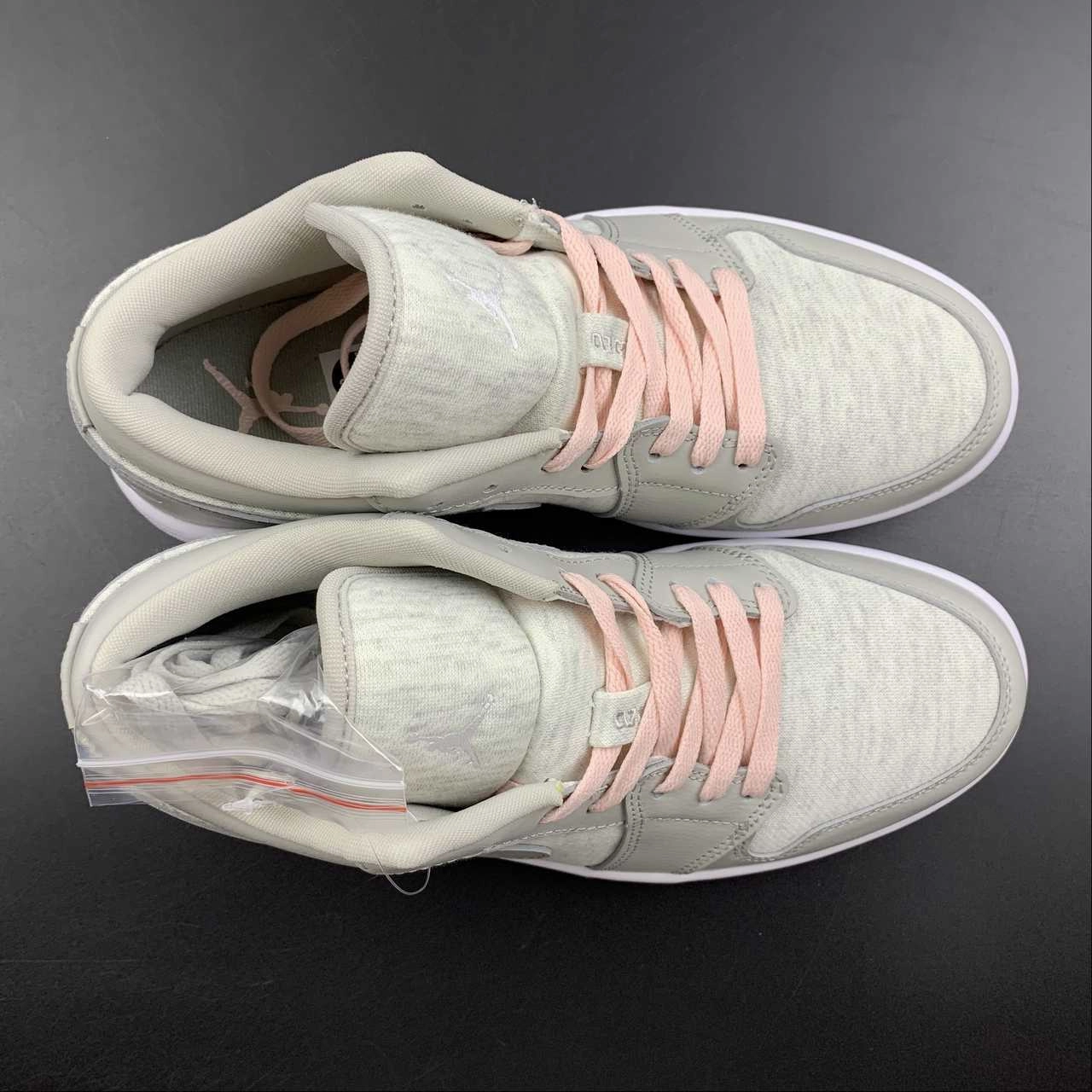 Air Jordan 1 Low SE Lt Iron Ore White Atmosphere DQ6076-001 Agile Fit Compression Activated Foam