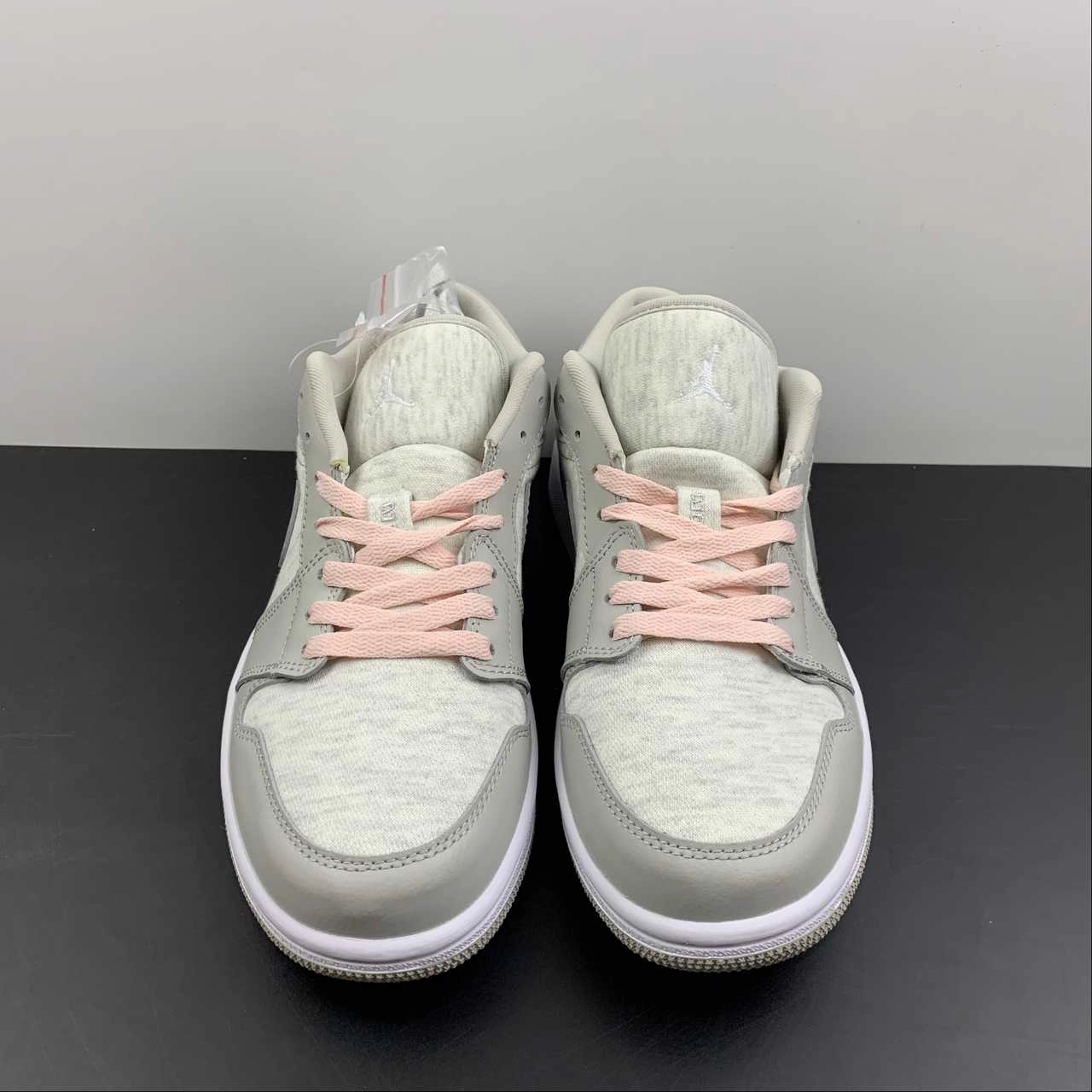 Air Jordan 1 Low SE Lt Iron Ore White Atmosphere DQ6076-001 Compression Knit Everyday Favorite