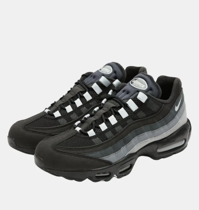 Nike Air Max 95 Black White Smoke Grey elastic - band running shoes