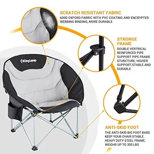 KingCamp Camping Chair Oversized Padded Moon
