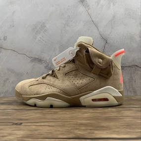 Air Jordan 6 Retro X Travis Scott SP British Khaki DH0690-200 Customizable Lacing System Comfortable Flexibility