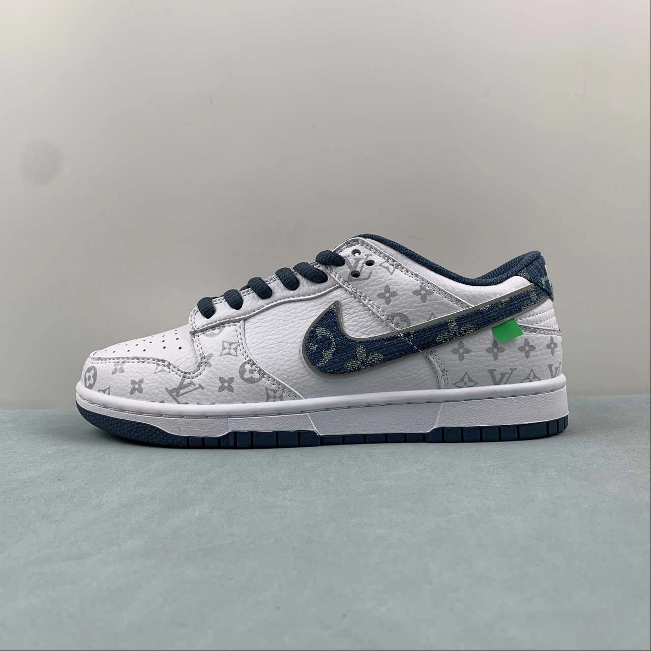 Timeless traction SB Dunk Low LV White Dark blue LV0526-593