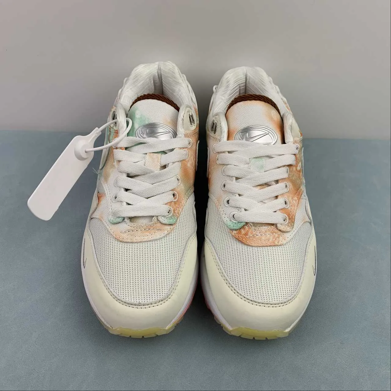 Air Max 1 Metal Charms Phantom Bright Mandarin FJ7734-101 Quick lacing futuristic - style shoes