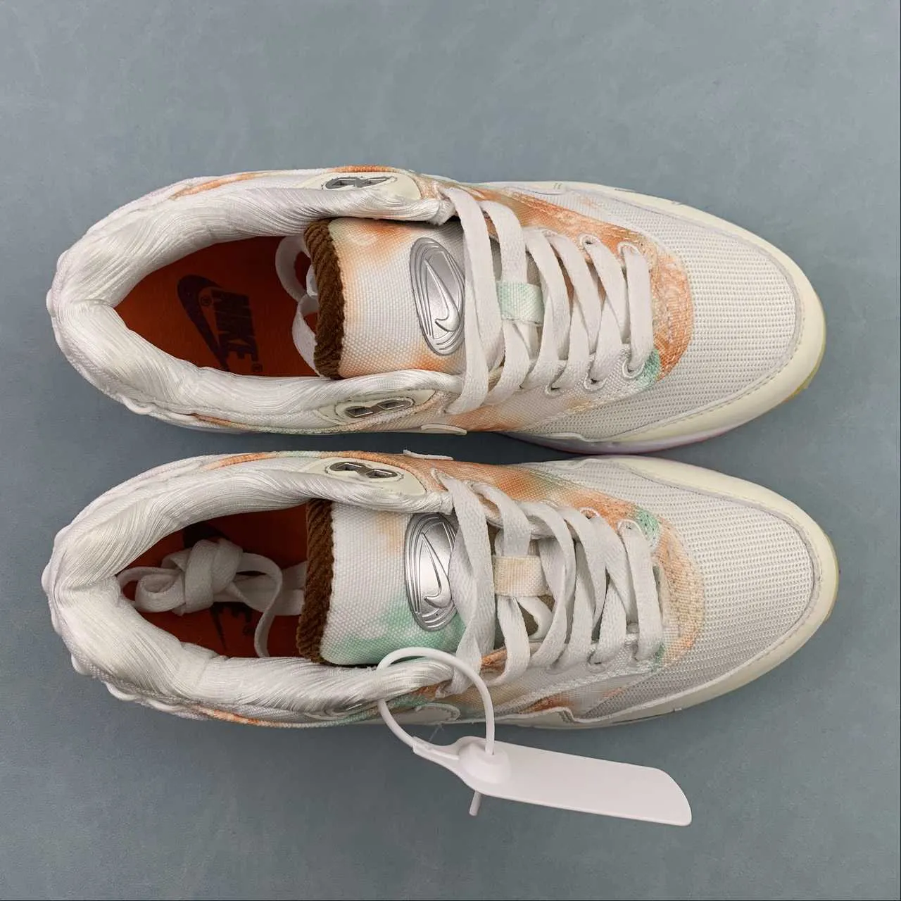 waterproof nylon shoes Breathable Material Air Max 1 Metal Charms Phantom Bright Mandarin FJ7734-101