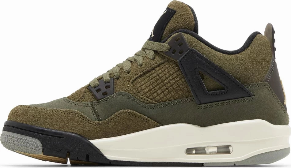 Breathable mesh Refined performance Nike Jordan 4 Craft Olive GS