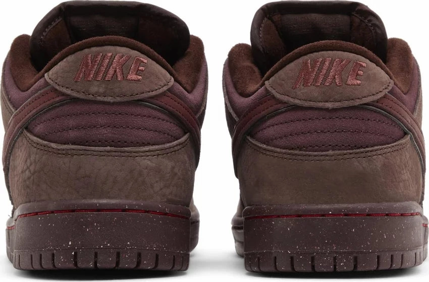 Sock Like Collar Layered Midsole Construction Nike Dunk Low SB City of Love Burgundy Crush