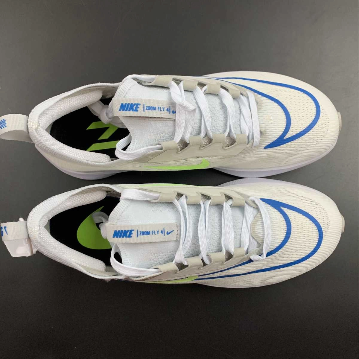 Zoom Fly 4 Summit White imperial Blue-Lime Glow CT2392-100 Quick lacing