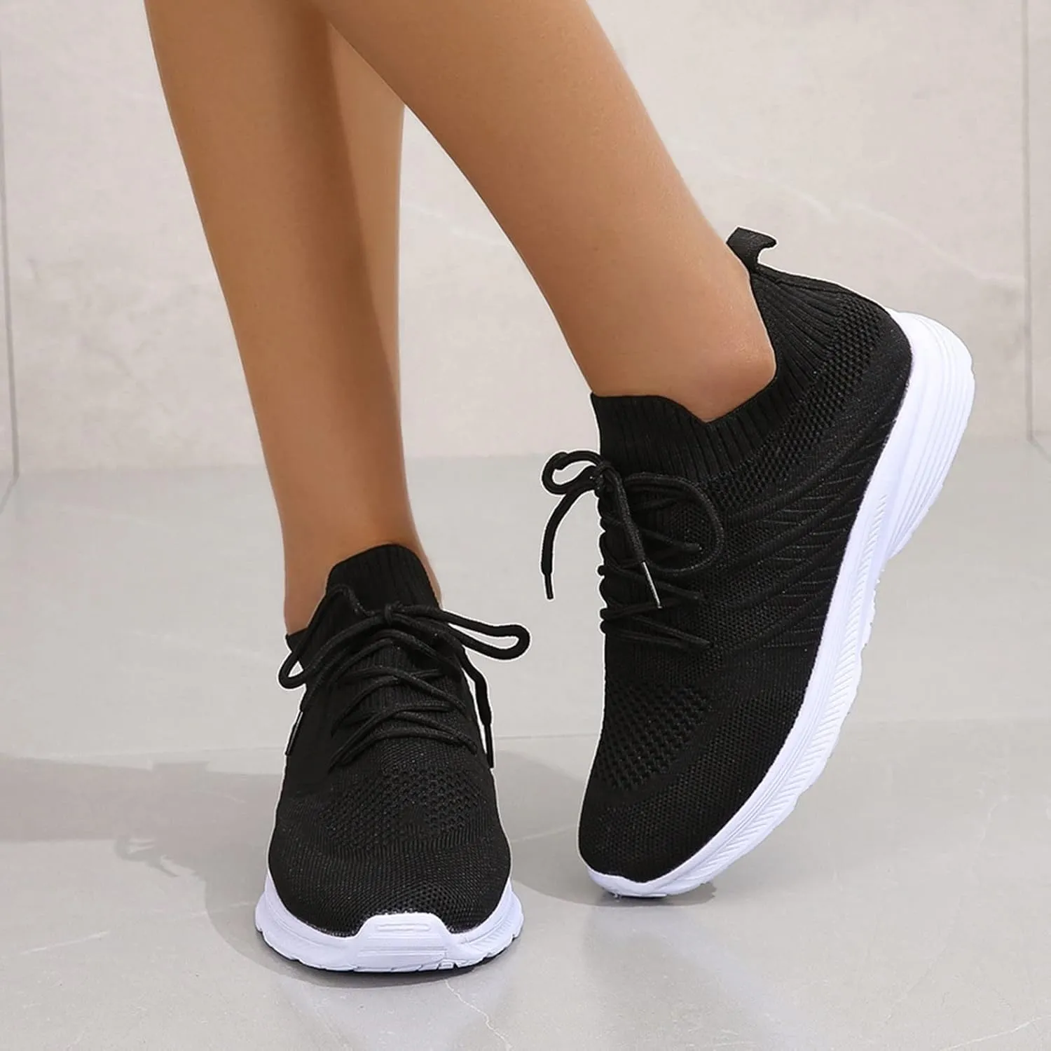 Ladies Fashion Solid Color Breathable Mesh Flat Bottomed Ccasual Sports Shoes Women Medium