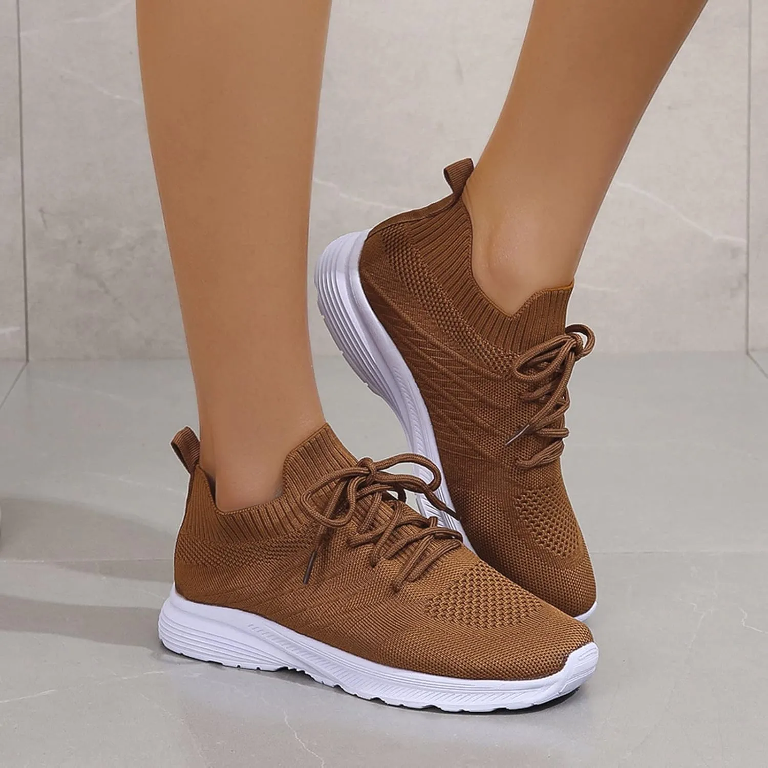 Ladies Fashion Solid Color Breathable Mesh Flat Bottomed Ccasual Sports Shoes Women Medium