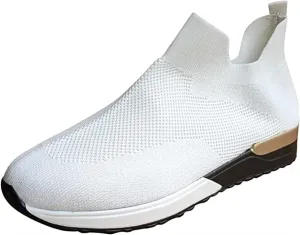 Ladmiple Walking Shoes Women Arch Support Slip On Sneakers Lightweight Running Jogging Sneakers Casual Athletic Tennis Shoes