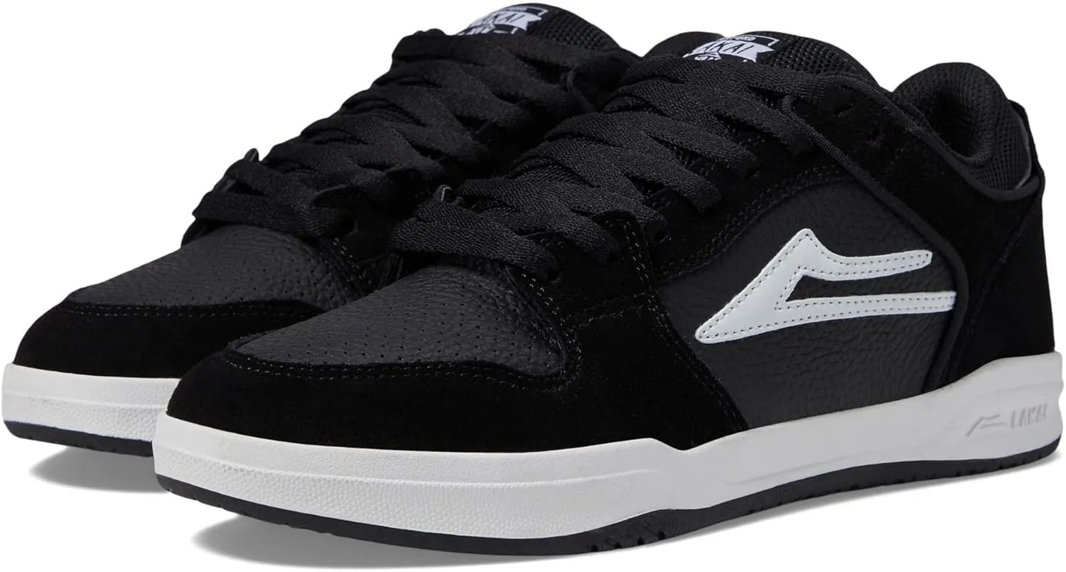 Lakai Telford Low Mens Skate Shoes, Black Suede, 6